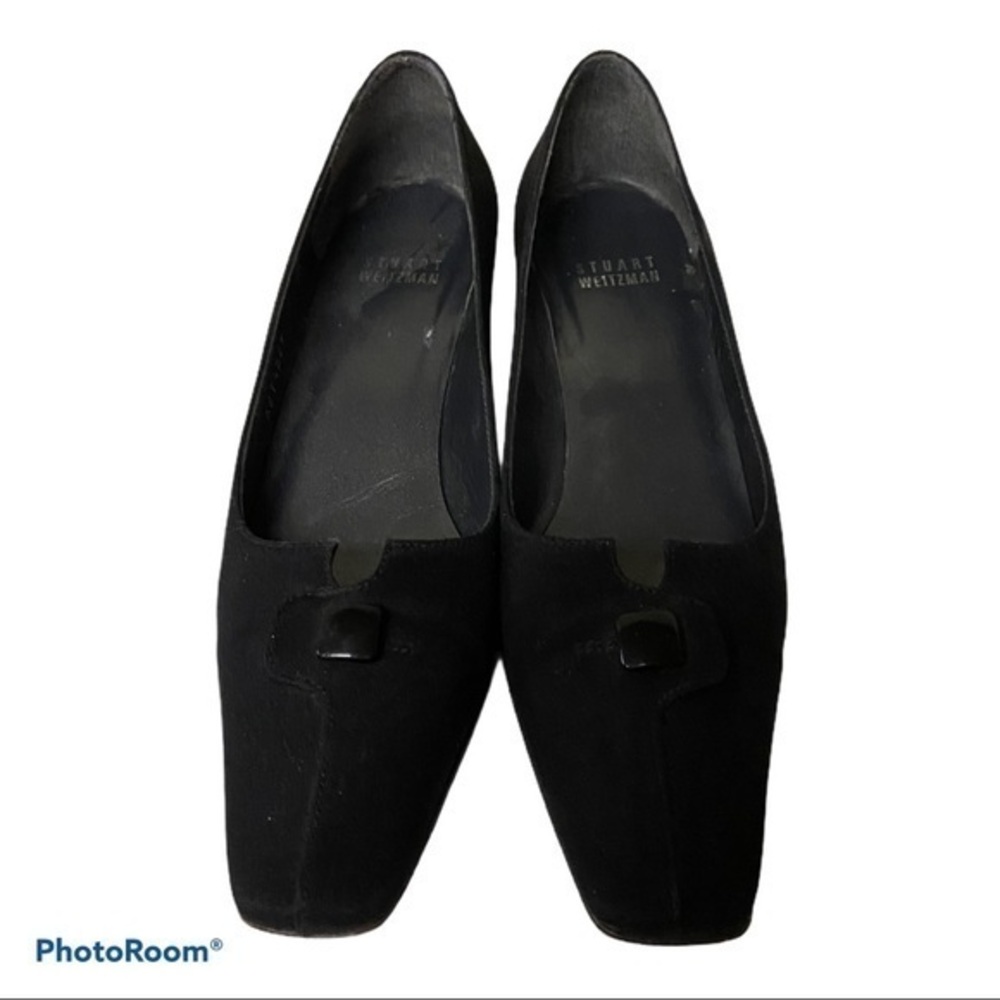 STUART WEITZMAN  BLACK BLOCK KITTEN HEELS